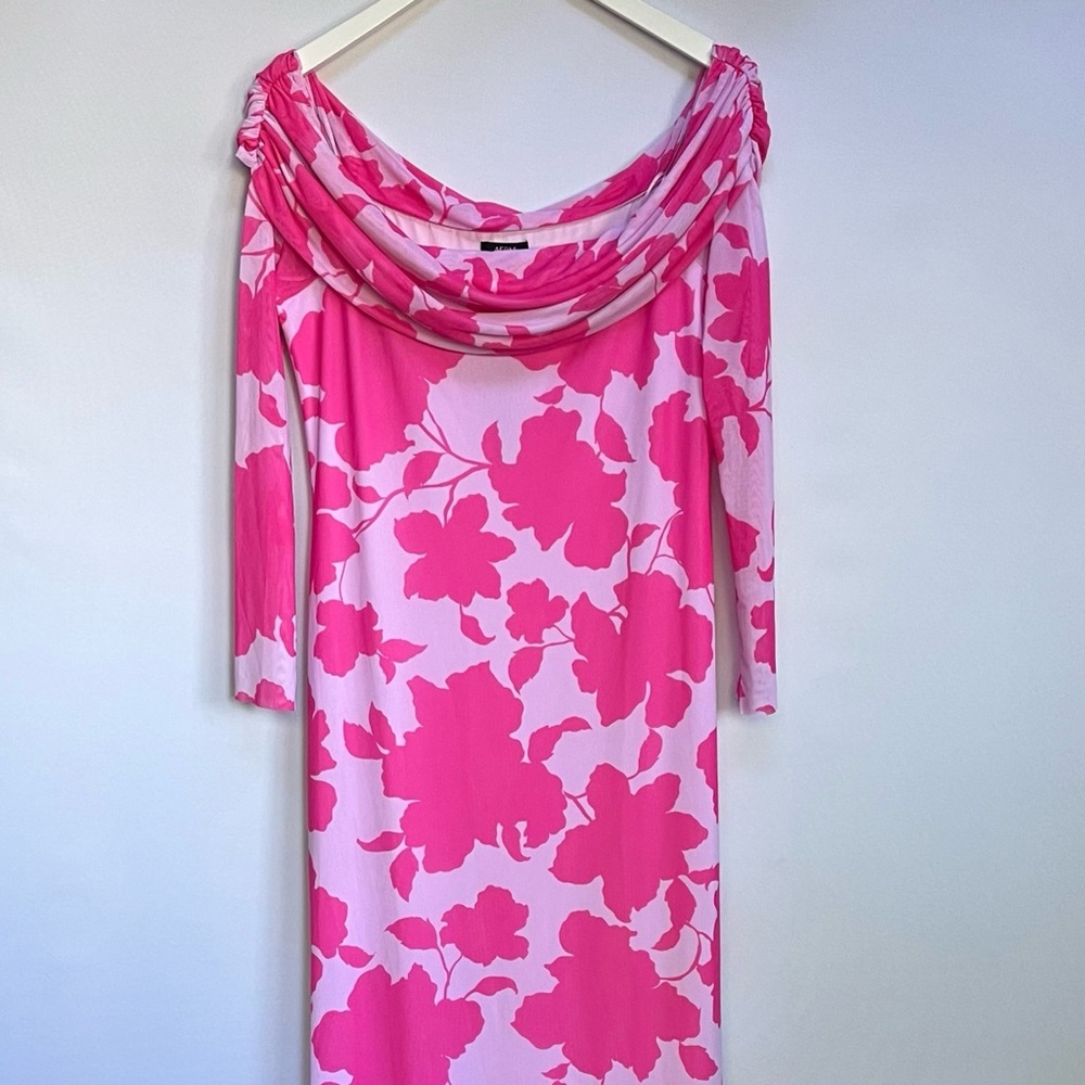 NWT Anthropologie AFRM Long-Sleeve Off-The-Shoulder Mesh Maxi Dress - Picture 11 of 14